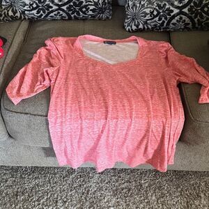 Democracy Coral V-Neck Blouse